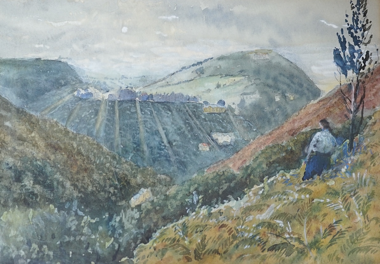 'From the Studio of Fred Cuming’. Martin William Gatward (Camden, b.1876), watercolour, ‘Lynmouth, Devon’, mounted, 16.5 x 24cm, unframed. Condition - fair